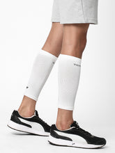 Young Wings Antibacterial Bamboo Fabric Calf Compression Sleeves for Unisex - Pack of 2 Pairs, Colour: White